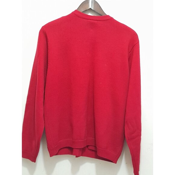 Vtg Talbots Cable Knit Merino Wool Holiday Outdoor Warm Sz Large Winter Cardigan - Picture 5 of 8